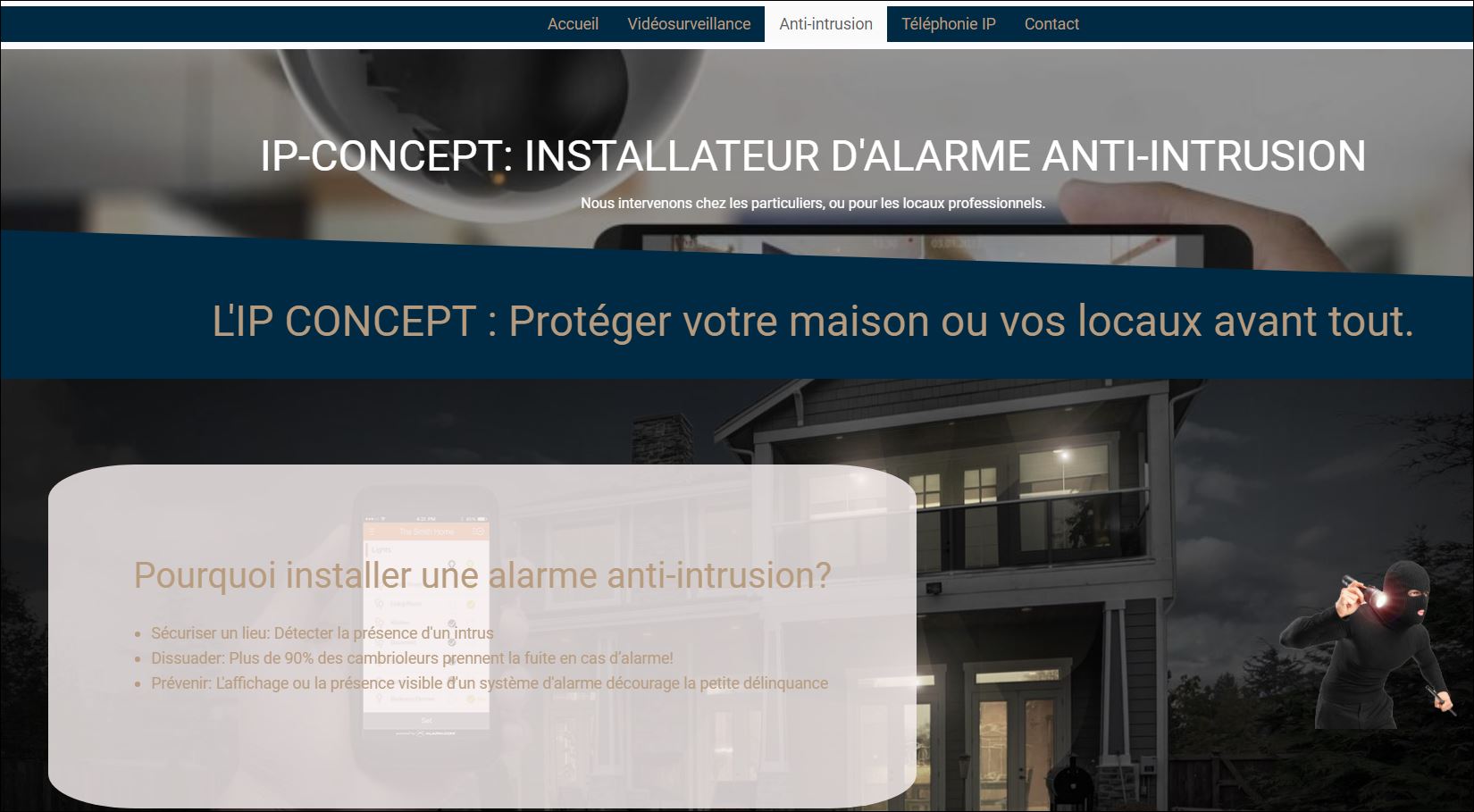 L'IP Concept, société spécialisée dans la sécurité(Vidéosurveillance, Alarme...) en PACA